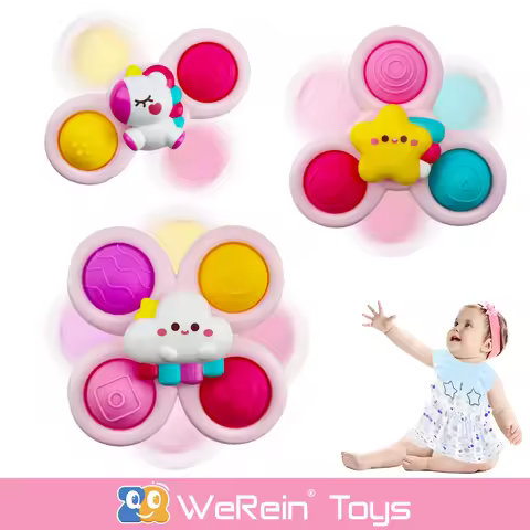 Suction Cup Spinner Infant Baby Toys 12-18 Months, Spinning Top Sensory Toys for Toddlers 1-3 Year O