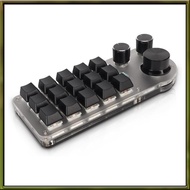 15 Keys 3 Knobs Macro Programmable Keyboard, 3 Connection Modes One Handed Macro Mechanical Keyboard