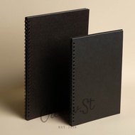 [Tulis.Id] Basic Black Paper Plain Notebook A5 B5 A6 Polos Hitam