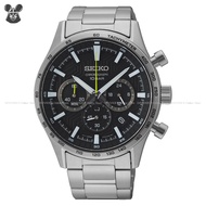 SEIKO SSB413P1 Men's Analog Watch Chronograph Sapphire Quartz 43mm SS Bracelet Black *Original