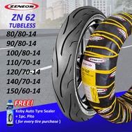 ZENEOS ZN62 RIM 14 Tubeless Tires ( 80/80-14 , 90/80-14 , 100/80-14 , 110/70-14 , 120/70-14 , 140/70-14 , 150/60-14 ( FREE Koby Tire Sealant and Pito )