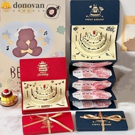 DONOVAN 3 D Birthday Red Envelope, Pop-Up Best Wishes Lucky Money Envelope, Happy Birthday Folding T
