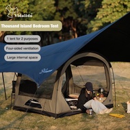 VIDALIDO 1-2 person Thousand Island Bedroom Camping Tent Cotton Fabric Waterproof