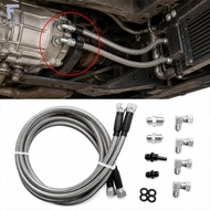 [LslhjMY] Extended Length Braided Transmission Fluid Oil Cooler Hose Complete Kit for Chevrolet TH40