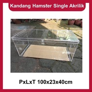 Single Acrylic Hamster Cage LxWxH 100x23x40cm