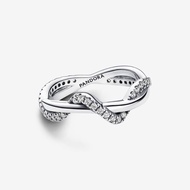 % Original Pandora Sparkling Intertwined Wave Ring