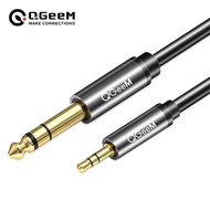 QGeeM 3.5mm to 6.35mm Adapter Aux Cable for Mixer Amplifier CD Player Speaker Gold Plated 3.5 Jack to 6.5 Jack Male Audio Cable