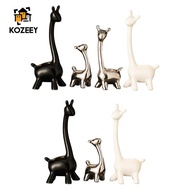 KOZEEY Giraffe Figurines, Ceramic Giraffe Statue, Giraffe Sculpture, Animal Statue for Table