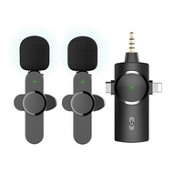 3 in 1 Wireless Lavalier Microphone with Audio Monitor Function 120m Range Vlog Youtube Mic for Andr