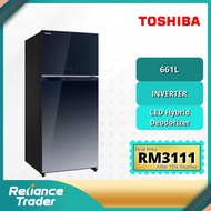 TOSHIBA AG66MA 661L 2-DOORS DUO HYBRID INVERTER REFRIGERATOR PETI SEJUK