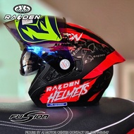 ใหม่ล่าสุด หมวกเปิดคาง Raiden (Open Face) รุ่น Fusion ชิลด์หน้าปรอท+แว่นตากันแดด รองรับการติดตั้งบูล