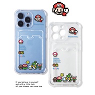 Softcase Card Slot Iphone Super Mario Iphone 15 PRO MAX PLUS X XR XS MAX 11 12 13 14 PRO MAX 12 13 M