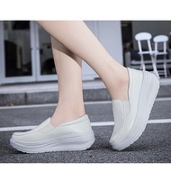 [Free Shipping] White Nurse Shoes Zipper Flat Shoes Nurse White Shoes