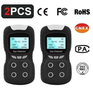 2PCS 4 in 1 Gas Detector O2 H2S CO EX Multi Gas Analyzer toxic Gas Monitor Tool
