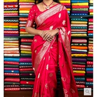 SUMMER Women's saree Viscose Georgette Mango Butta Bright Pink Saree