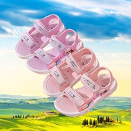 Girls' Sandals Summer Internet Celebrity Cute Princess Sandals Medium and Large Children's Beach Shoes Soft Sole Rainbow Girls' Sports Sandals