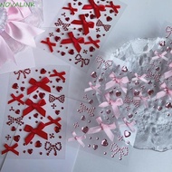 NOVALINK 3D Rhinestone Sticker, Shiny Sparkling Face  Sticker, Creative Y2K Bowknot Self-adhesive Fa