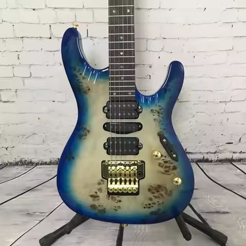 Blue Burl Top PRS High Beauty Blues Jazz Pop Handcrafted Fixed Bridge Rock Music Electric Guitar Fre