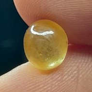 natural Yellow Sapphire Dim: 8 x 7 x 4.2mm 2.55Ct Yellow Oval Cabochon Original Code A532