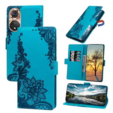Lace Wallet Flip Leather Case For Huawei Y5 2018 Y6 Y9 Y7 2019 P Smart Z P30 Pro P40 Lite Y6P Y8P No