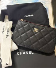 Chanel mini pouch card holder wallet 一字零錢包 黑金 荔枝牛皮 卡包 銀包 cardholder 26c 26p 26s 散紙袋 coins bag