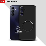 Soft Case Samsung A15 Case Ultra Slim Premium Black Matte Magnetic Ring Casing