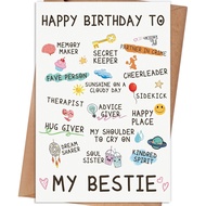 Bestie Birthday Card,Best Friend Birthday Card Gifts for Women Sister, Bestie Birthday Gift, Friends