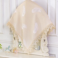 KI9S European Dressing Table Mirror Cover Cloth Lace Anti-dust Mirror Cover Dressing Table Round Mir