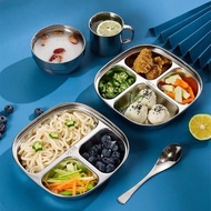 304 Stainless Steel Plate Children's Compartment Meal Tray 211 Points Lunch Box Children's Quantitat