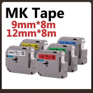 9mm 12mm Label tape Compatible Brother Label tape MK Tape MK231 M-K231 MK-431 MK-631 PT-80 PT-70 PT-