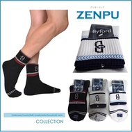 [ZENPU] Counter Style-Byford-Air Cushion Sports Socks-Comfortable Not Tight-No Mark Black/Iron Gray/