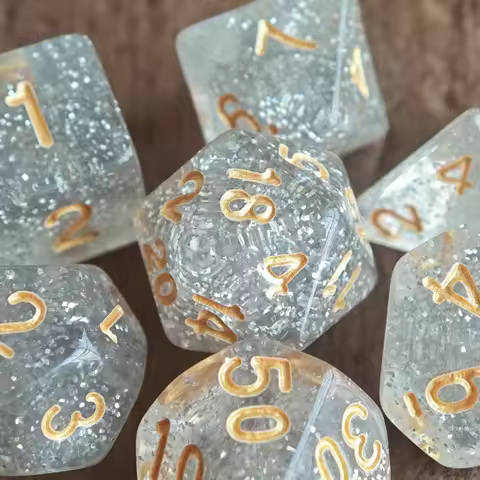 7Pcs/Set Diamond Rough Style Dice Set D&D COC RPG Fantasy Potion Bottle Dungeons and Dragons Desktop