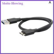 Moito USB 3.0 Type A ถึง USB3.0 Micro B MALE ADAPTER CABLE Data SYNC CABLE CABLE สำหรับ External Hard Disk HDD Hard Drive CABLE