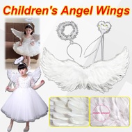 Angel Wings for Kids Wings Fairy Stage Party Costume Ball Angel Wings with Light White Angel Feather