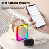 Portable Karaoke Speaker Kids Karaoke Microphone Portable Mini Karaoke Machine with Wireless Microphones and Rgb Lights High-quality Sound Compact Size for Singing