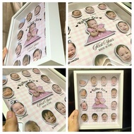 3D Frame Baby Milestone | 8x10 inches | Shadowbox 4r | BubbleHead Face Cut out
