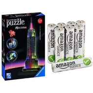 Ravensburger Empire State Building - Night Edition - 3D Puzzle (216-Piece) with Amazon Basics AAA Ba
