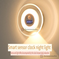 Rechargeable LED Motion Sensor Night Light with Clock & Remote, Sunset Wall Lamp DMS-2501