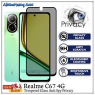 LAYAR Tempered Glass Anti Spy Privacy Realme C67 4G / C67 5G Anti-Scratch Full Screen Glass