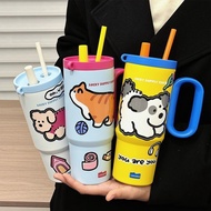 720ml Cat Tumbler,Tumbler Cartoon,Tumbler Tahan Sejuk Cute,Tumbler Cute,Large Mug,Tumbler With Straw