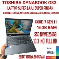 LAPTOP SUPER LAJU DAN RINGAN TOSHIBA DYNABOOK G83 CORE I7 GEN 11