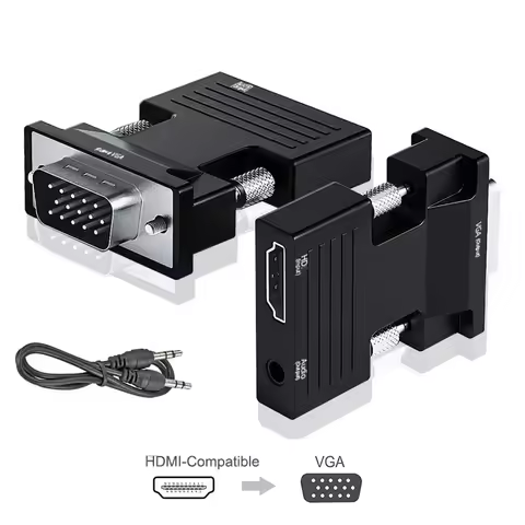HDMI-compatible to VGA Converter HDMI to VGA Adapter With Audio Cable HDMI-compatible to VGA Adapter