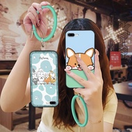 Solid Color Ring Phone Case For iPhone 7Plus/8Plus/ip7Plus/ip8Plus Dirt-resistant Soft Case Personal