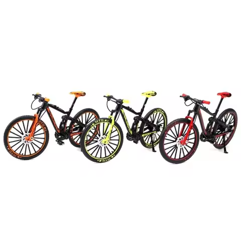 D7YD 1:10 Scale Finger Mountain Bike Alloy Bicycles Model Miniature with Bright Colors Fun and Inter