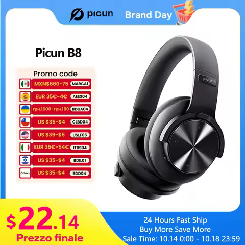 Picun B8 Bluetooth Headphones 120H Playtime Headset Wireless Bluetooth 3EQ Mode Low Latency Hands-Fr