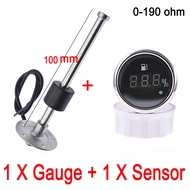 52mm Marine Boat Car Digital Fuel Tank Level Gauge 0-190ohm Waterproof Fuel Level Meter and Sensor 1