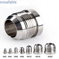 NOVAFABLE​ Silver Male Aluminium Weld, Aluminum AN4-AN20 Straight Male Weld Fitting Adapter, Welding