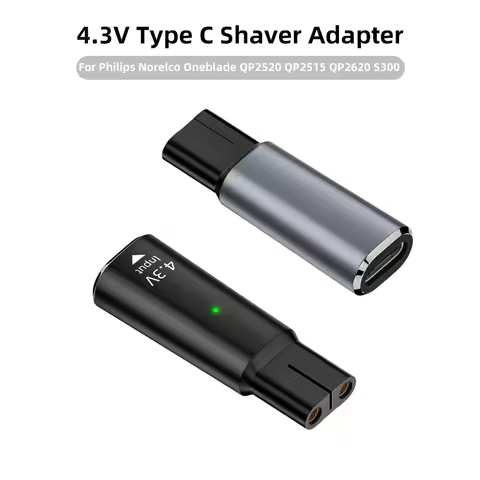 4.3V Type C Shaver Adapter USB C to DC Charging Converter for Philips Norelco Oneblade QP2520 QP2515