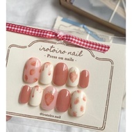 Press ON NAILS CUTE strawberry FAKE NAILS KOREAN STORBERI CUTE FALSE NAILS