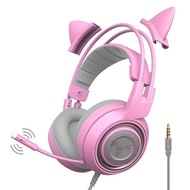 ∈SOMIC G951S-PINK Cat Ear Gaming Headphone Headset Led 3.5mm Jack